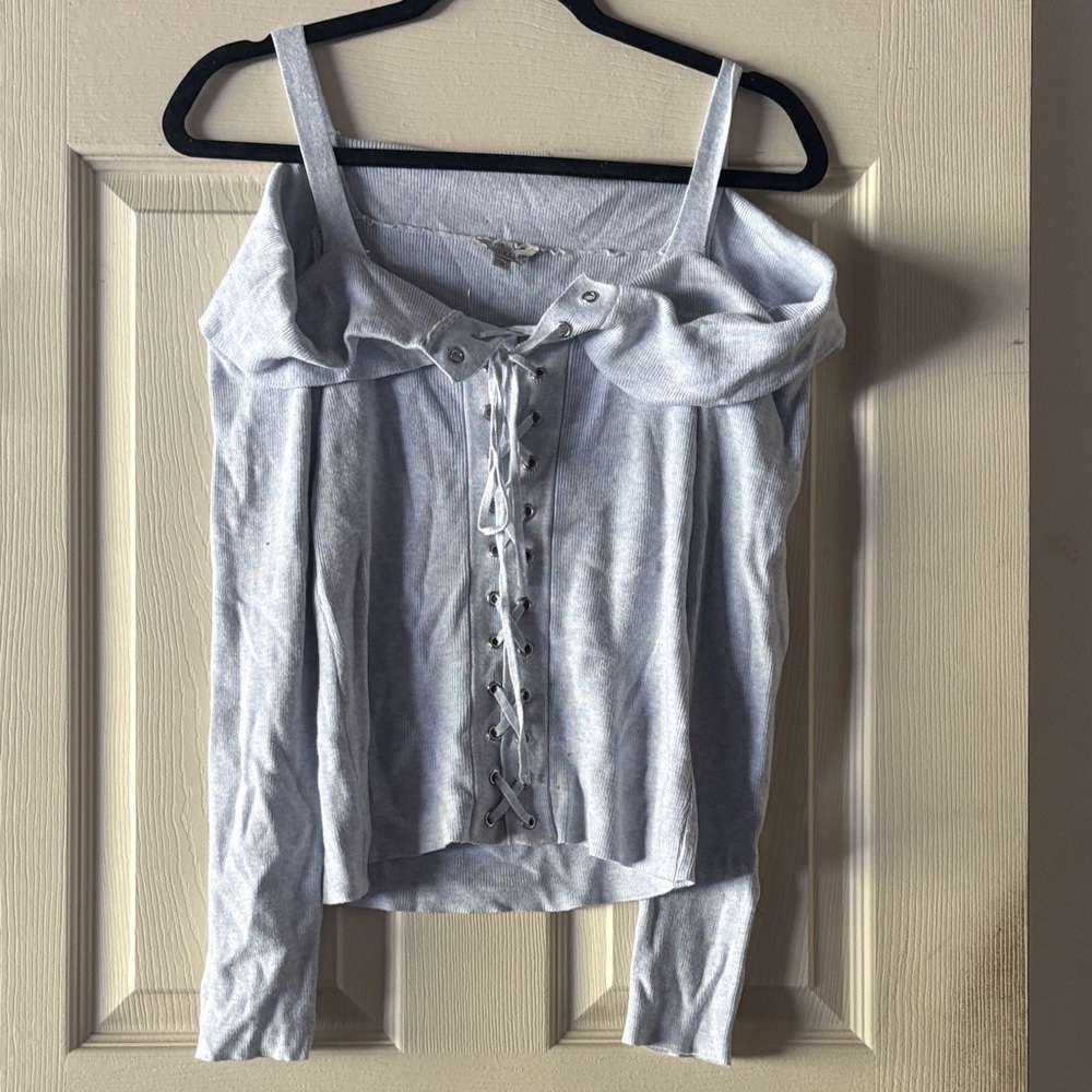 Guess Light blue  Lace-Up Blouse